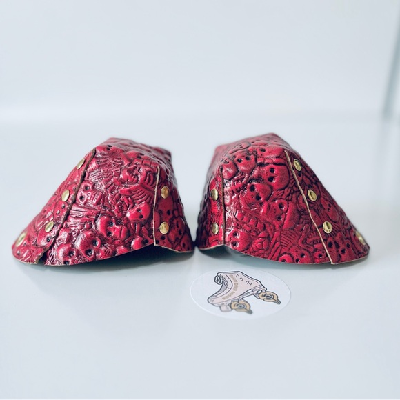 Red neon Skeleton Roller Skates toe guards  leather toe caps - Picture 8 of 15